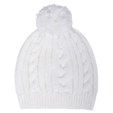 Шапка  "Irish" с помпоном, белый_ М, 100% акрил Шапка  "Irish" с помпоном, белый_ М, 100% акрил