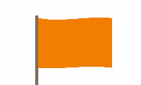 Оранжевый сигнальный флаг 15х22 см.